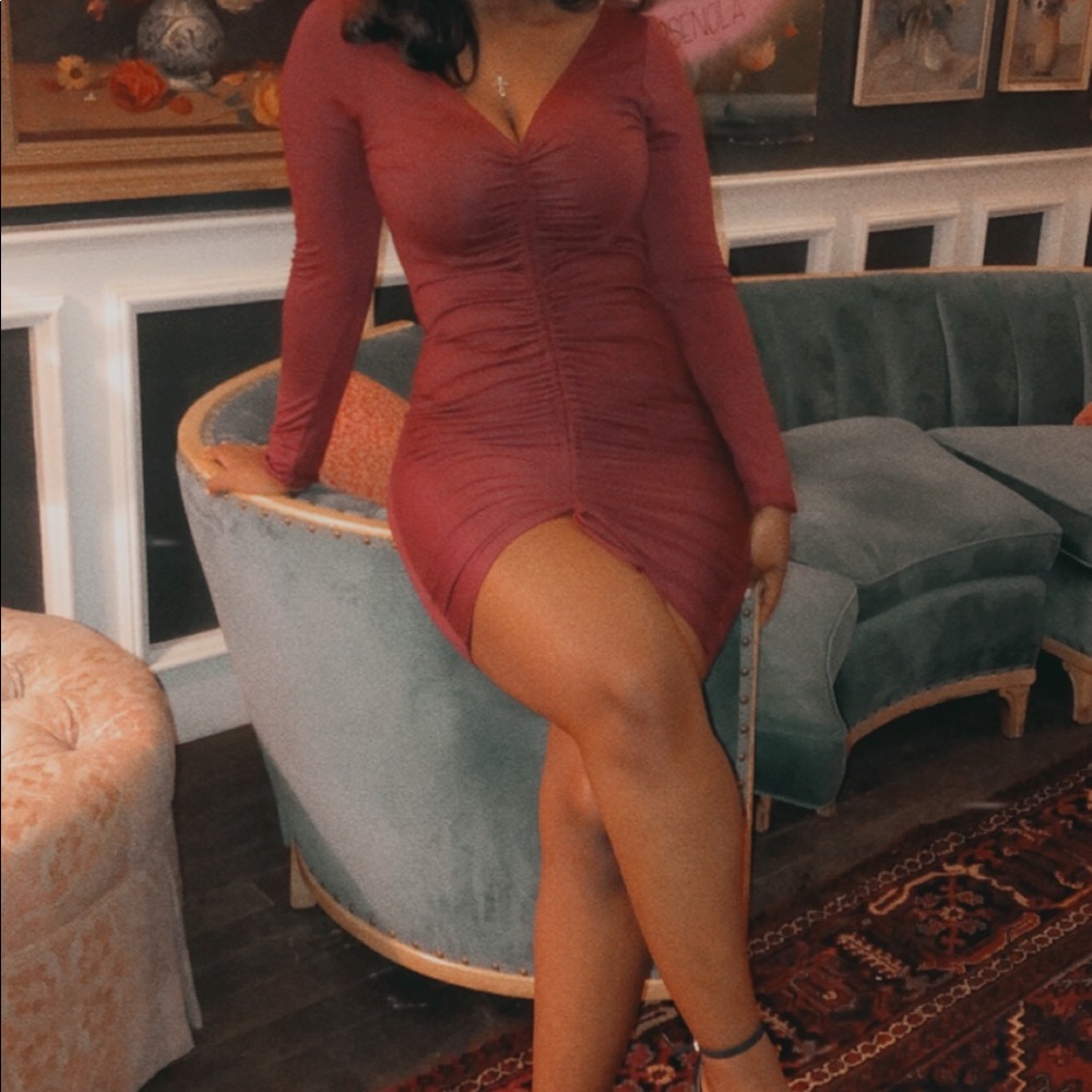 Wine colored dress